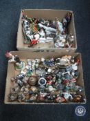 Two boxes of assorted soldier figures