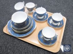 A tray containing twenty-one pieces of Royal Grafton bone tea china