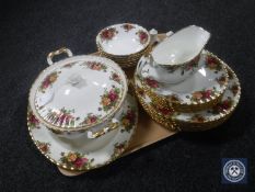 Twenty-three pieces of Royal Albert Old Country Roses dinner ware