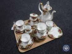 Twenty pieces Royal Albert Old Country Roses tea china and a further Royal Albert tea cup and