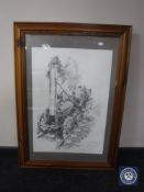 A pine framed Cuneo print,