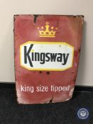 A 20th century enamelled sign 'Kingsway Kingsize Tipped'