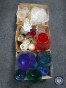 Three boxes of assorted glass ware