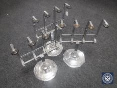 Three metal optic stands