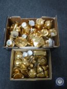 Two boxes of gilded tea china and oven ware - Royal Winton,