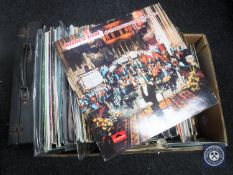 A box of LP records, 78's and 45 singles - local music,