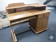 A pine computer desk