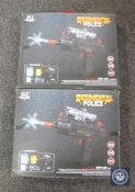 Two boxed Regimental Police water pellet mini uzi guns