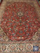 A Mahal carpet, West Iran, 405 cm x 293 cm.