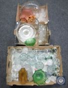 Three boxes containing assorted glass ware
