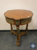 A continental ormolu mounted occasional table,