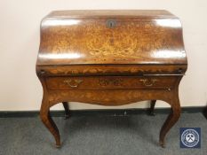 A 19th century Dutch rosewood and floral marquetry lady's bureau, width 95 cm.