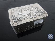An embossed continental silver box
