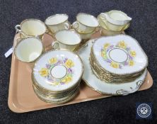A tray containing thirty-eight pieces of Salisbury Springtime tea china