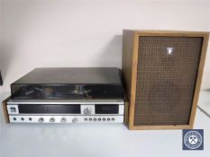 A Sanyo stereo music centre with speakers