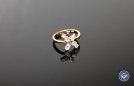 A 14ct gold diamond set ring,