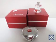 Two boxed Baccarat paperweights,