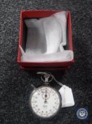 A chrome plated Smiths 1/10th jewelled stop watch CONDITION REPORT: This is in