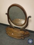 A Victorian mahogany dressing table mirror,