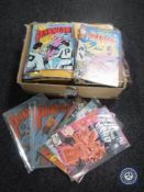 A box containing 1980's and later DC comics