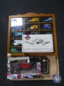 A tray of display case of sixteen die cast advertising vehicles,