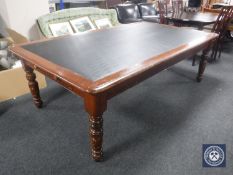 A Victorian library table fitted two drawers CONDITION REPORT: 215cm long,