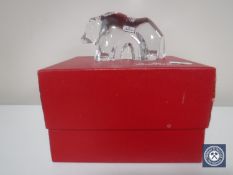 A boxed Baccarat polar bear paperweight