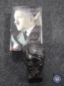 A cast iron bust of Hitler and one volume : 1936 - 1945 Nemesis by Ian Kershaw