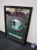 A framed Squires London Dry Gin The Sporting Spirit advertising mirror