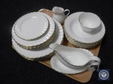 Thirty-three pieces of Wedgwood Gold Chelsea dinner ware