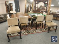 A good quality mahogany slate-bed snooker-dining table, with two-section top, length 230cm,