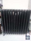 A Victorian cast iron twelve bar radiator