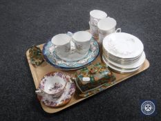 A tray containing eighteen pieces of Royal Albert For All Seasons tea china,