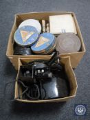 Two boxes of Pathescope projector and reels
