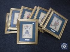 A set of eight gilt framed 'Original Designs of the Bolshoi Nutcracker' signed limited edition
