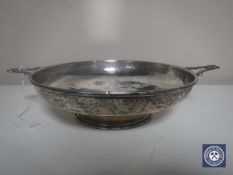A silver twin-handled tazza, width 27.5cm CONDITION REPORT: 321g.