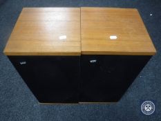 A pair of teak cased Bowers & Wilkins DM4 speakers