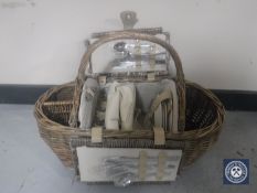 A wicker Noah's Arc picnic basket