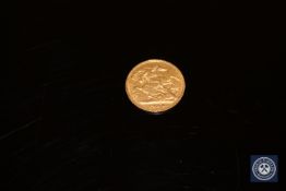 A gold half sovereign dated 1903