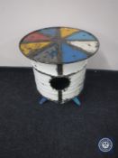 Withdrawn - An oil drum occasional table