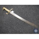 A 19th century continental brass handled short sword