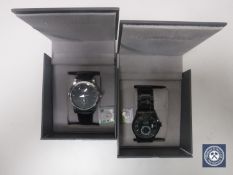 Two boxed gent's Globenfeld wrist watches