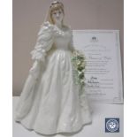 A Coalport Royal Brides Collection limited edition figure, Diana Princess of Wales, number 2496/12,