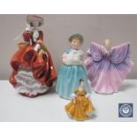 Four Royal Doulton figures including Bunny HN2214,