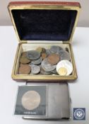A box of British pre-decimal coins, commemorative crowns,