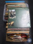 Two boxes of LP records and 45 singles - easy listening etc