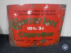 An early 20th century enamelled sign - Country Life Cigarettes