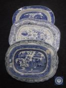 Four Victorian meat plates and turkey plates