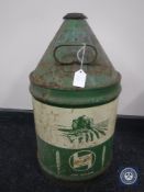 A mid 20th century Agricastrol Tractor Oil five gallon can