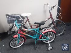 Two late 20th century lady's folding bikes - Hercules and Consort 20,